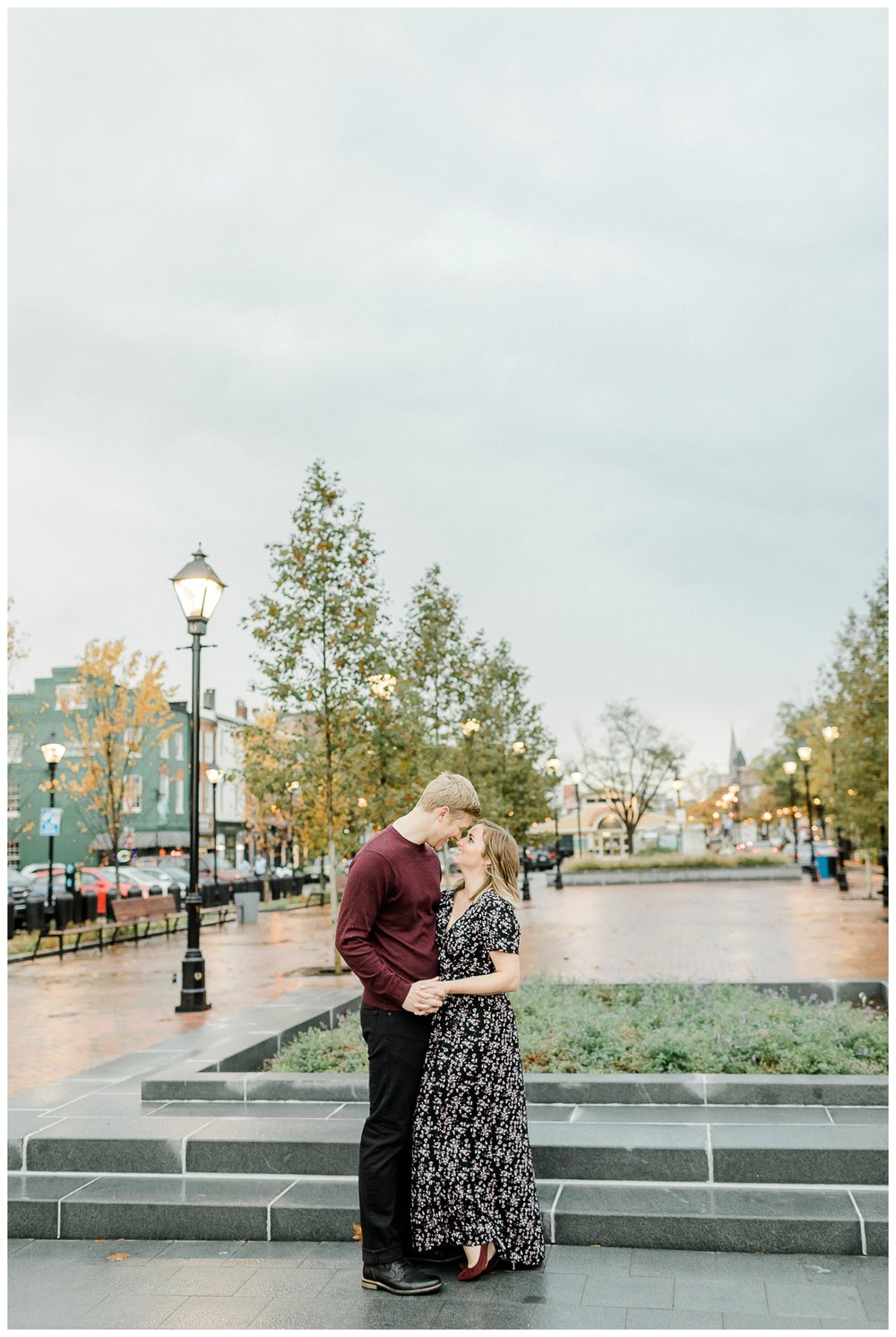 A romantic Fells Point engagement session in the rain.