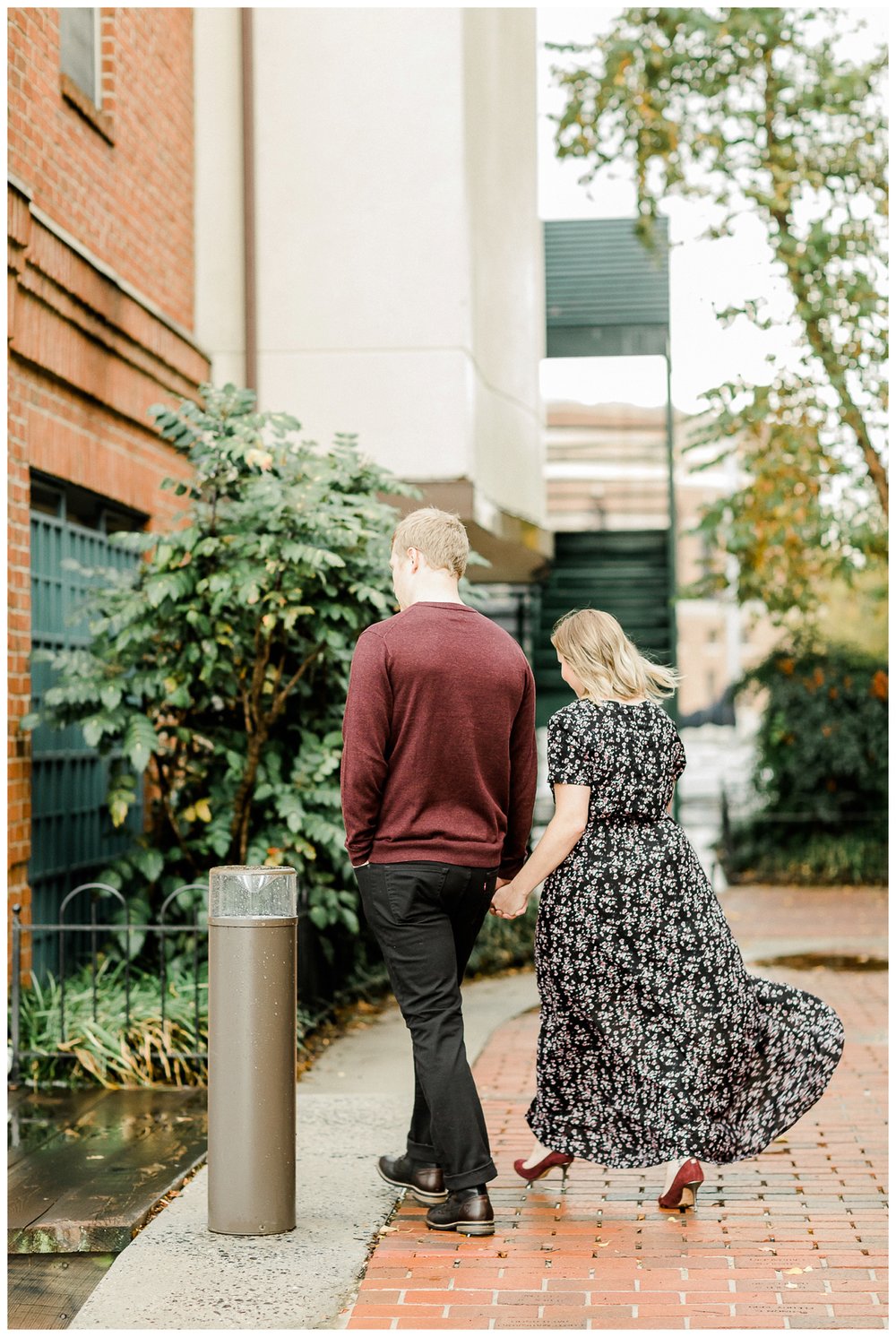 A romantic Fells Point engagement session in the rain.