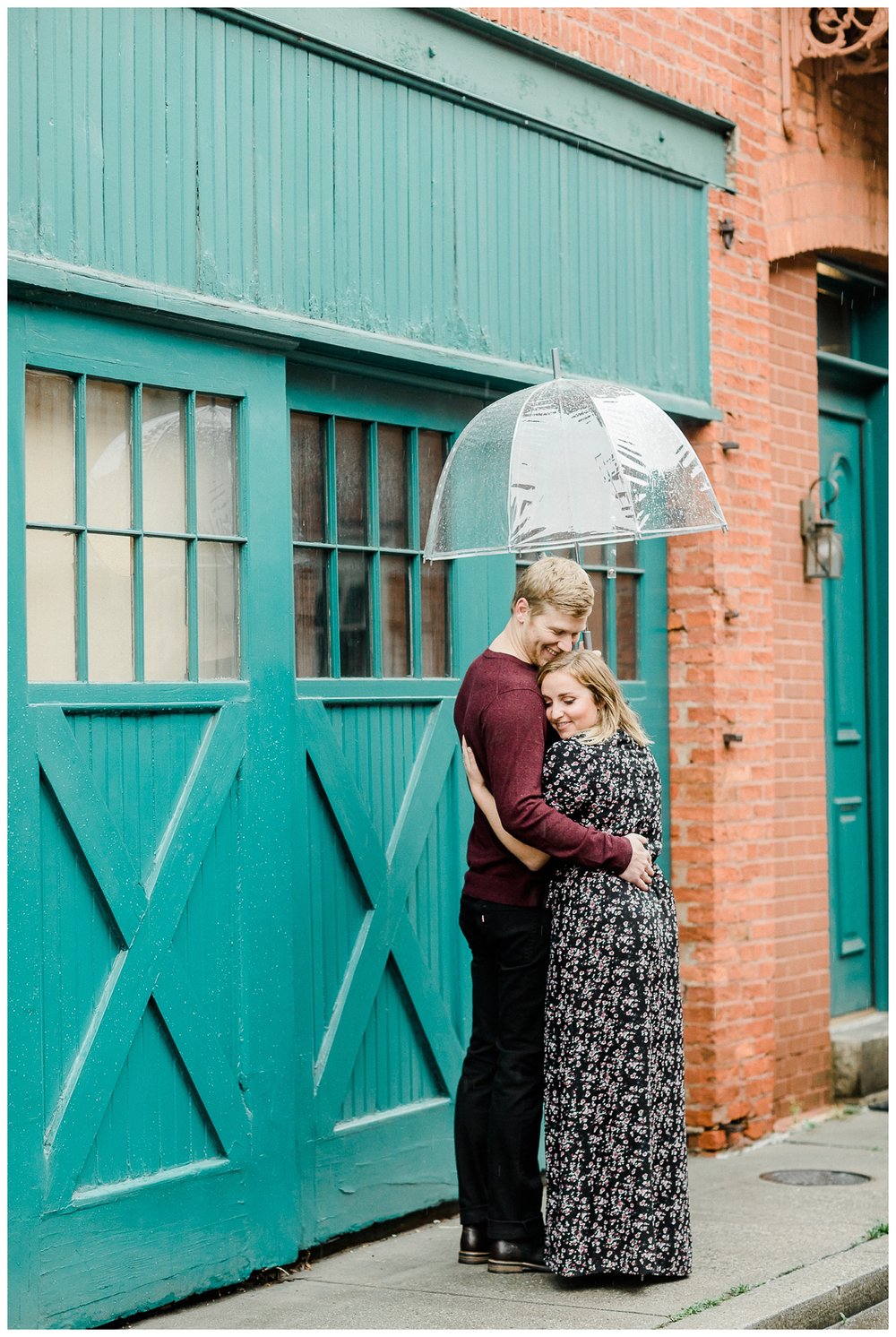 A romantic Fells Point engagement session in the rain.