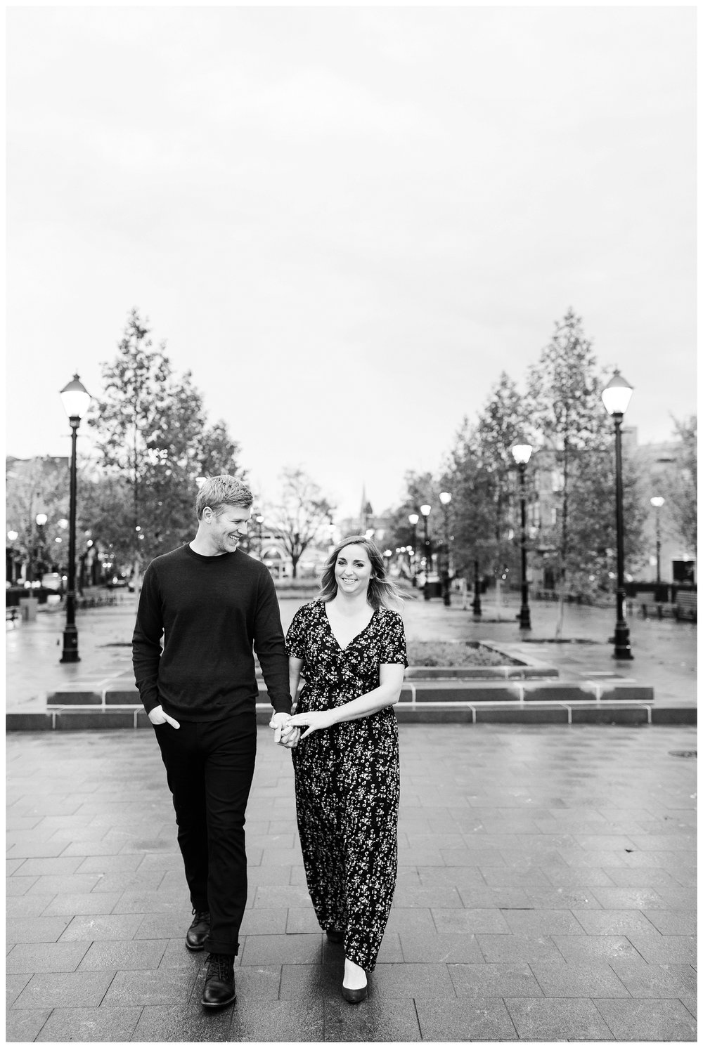 A romantic Fells Point engagement session in the rain.