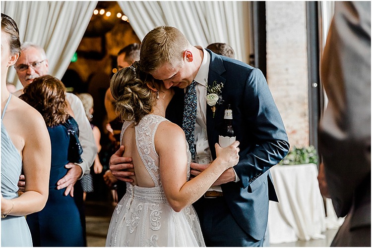 A agate themed urban wedding at the Mt. Washington Mill Dye House in Baltimore, Maryland.