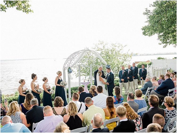 Classic waterfront wedding at the Bayfront Club in Edgemere, Maryland.