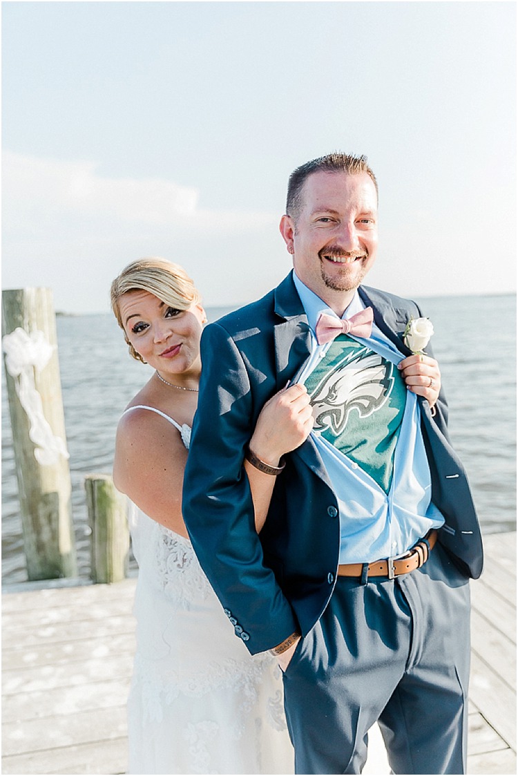 Classic waterfront wedding at the Bayfront Club in Edgemere, Maryland.