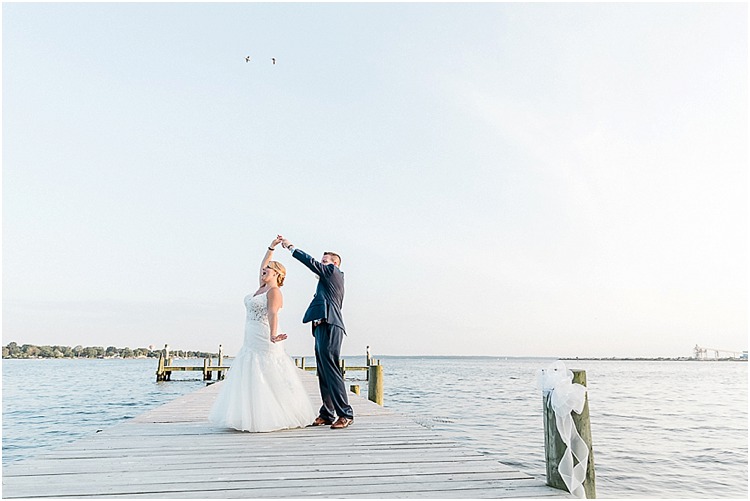 Classic waterfront wedding at the Bayfront Club in Edgemere, Maryland.