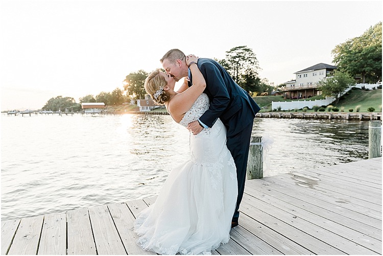 Classic waterfront wedding at the Bayfront Club in Edgemere, Maryland.