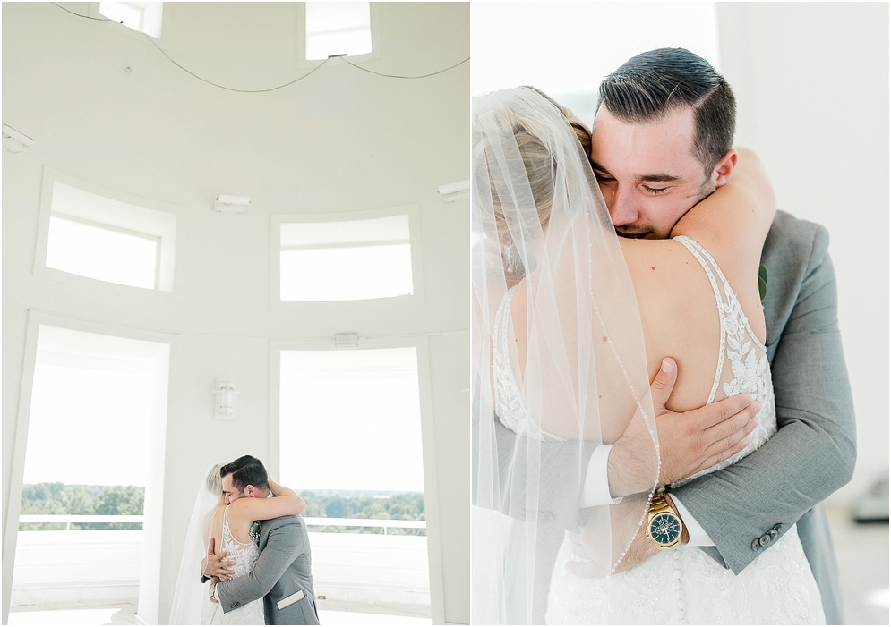 A wild Hyatt wedding where the ceremony took place on a dock on the Choptank River in Cambridge, Maryland.