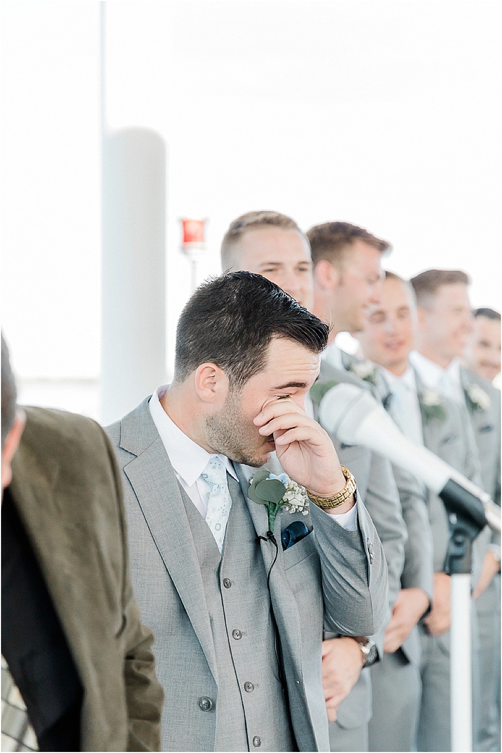 A wild Hyatt wedding where the ceremony took place on a dock on the Choptank River in Cambridge, Maryland.