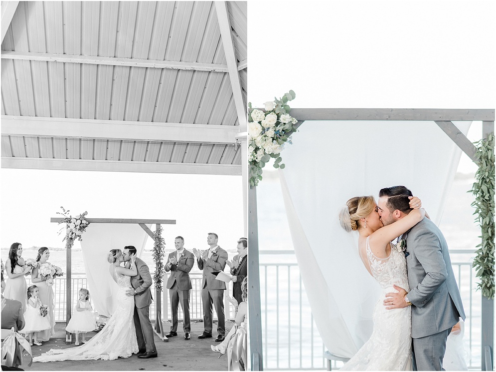 A wild Hyatt wedding where the ceremony took place on a dock on the Choptank River in Cambridge, Maryland.