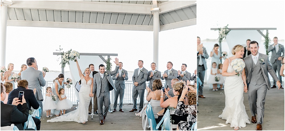 A wild Hyatt wedding where the ceremony took place on a dock on the Choptank River in Cambridge, Maryland.