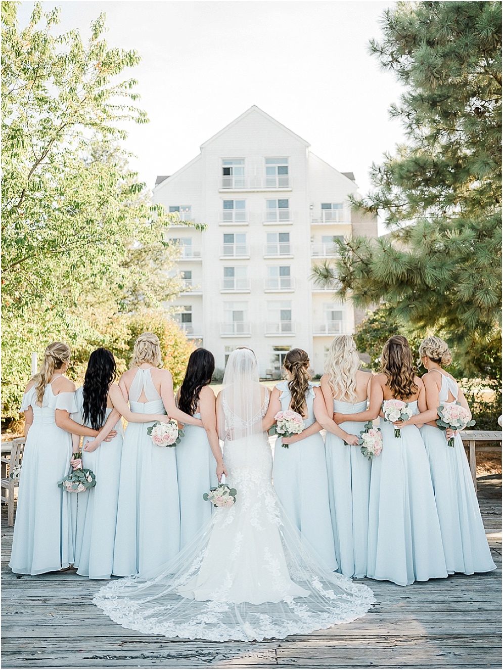 A wild Hyatt wedding where the ceremony took place on a dock on the Choptank River in Cambridge, Maryland.