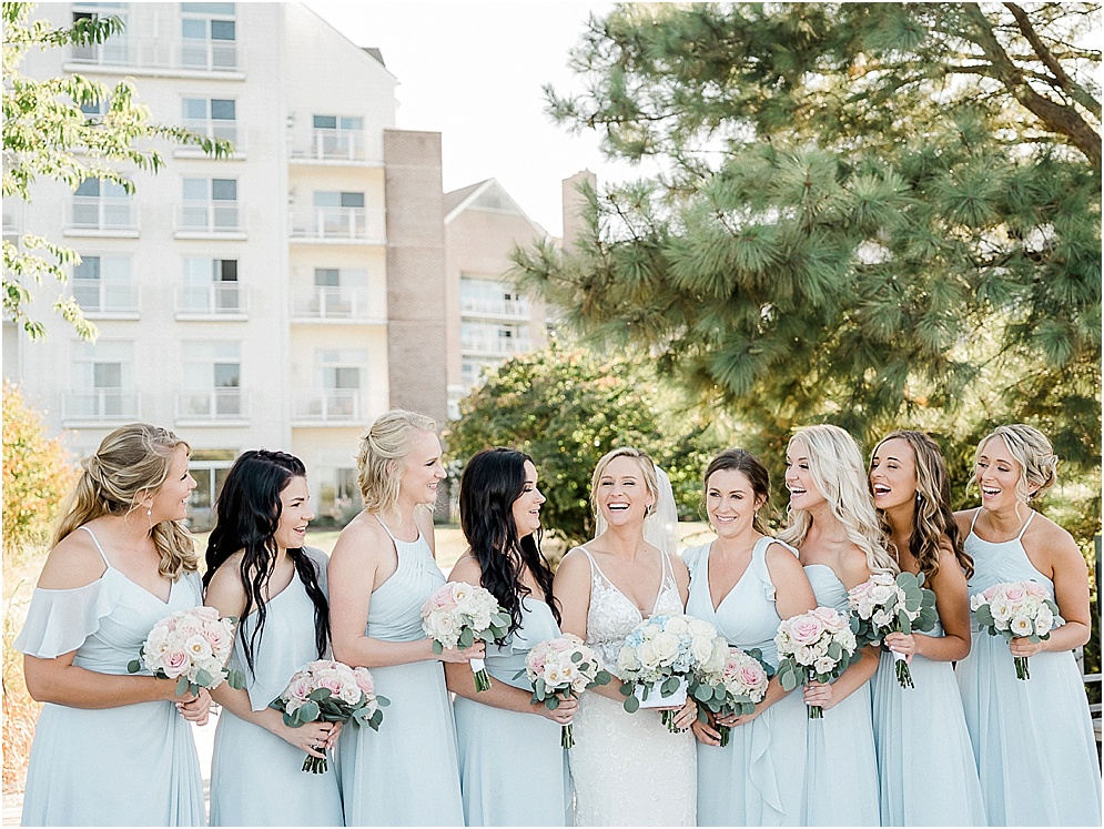 A wild Hyatt wedding where the ceremony took place on a dock on the Choptank River in Cambridge, Maryland.