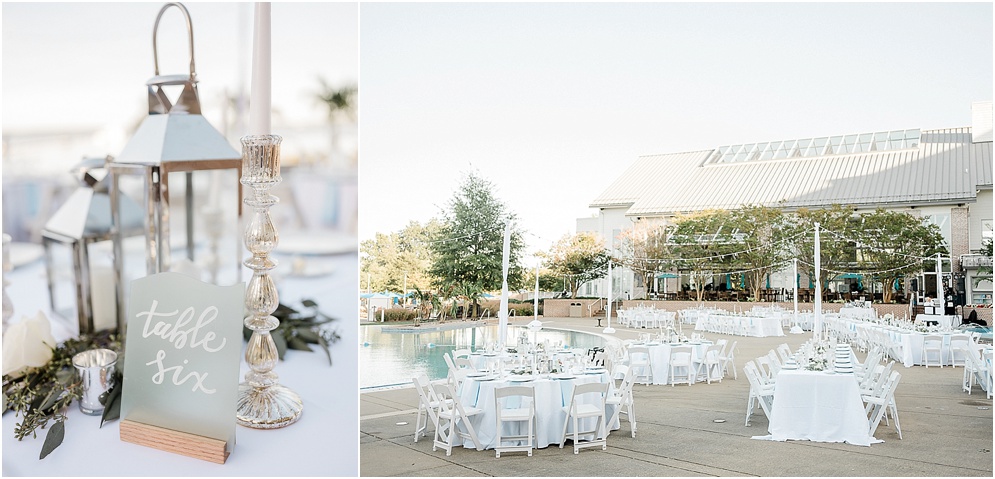 A wild Hyatt wedding where the ceremony took place on a dock on the Choptank River in Cambridge, Maryland.
