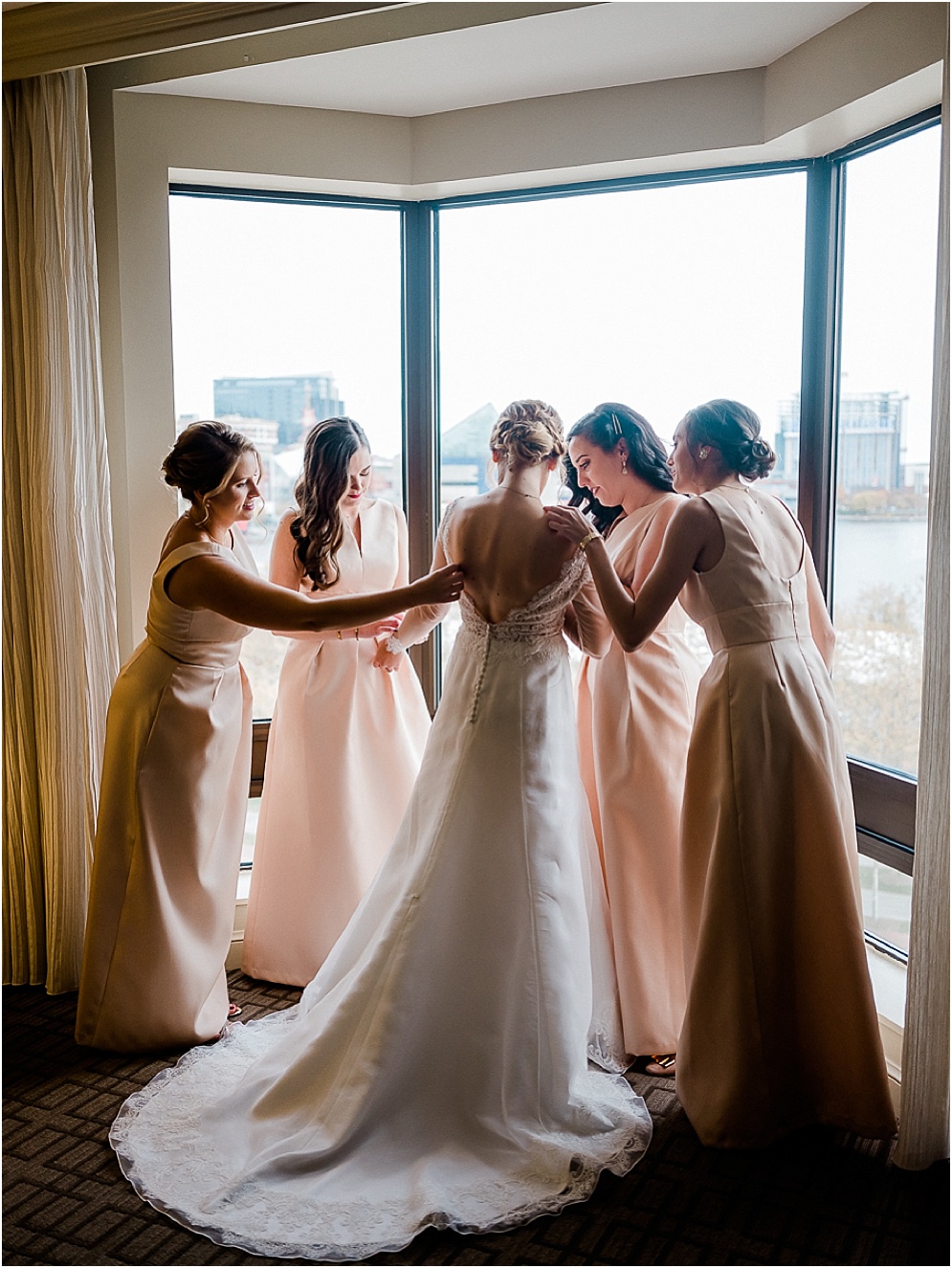 A chic, industrial wedding at the Winslow Room in Baltimore, Maryland.
