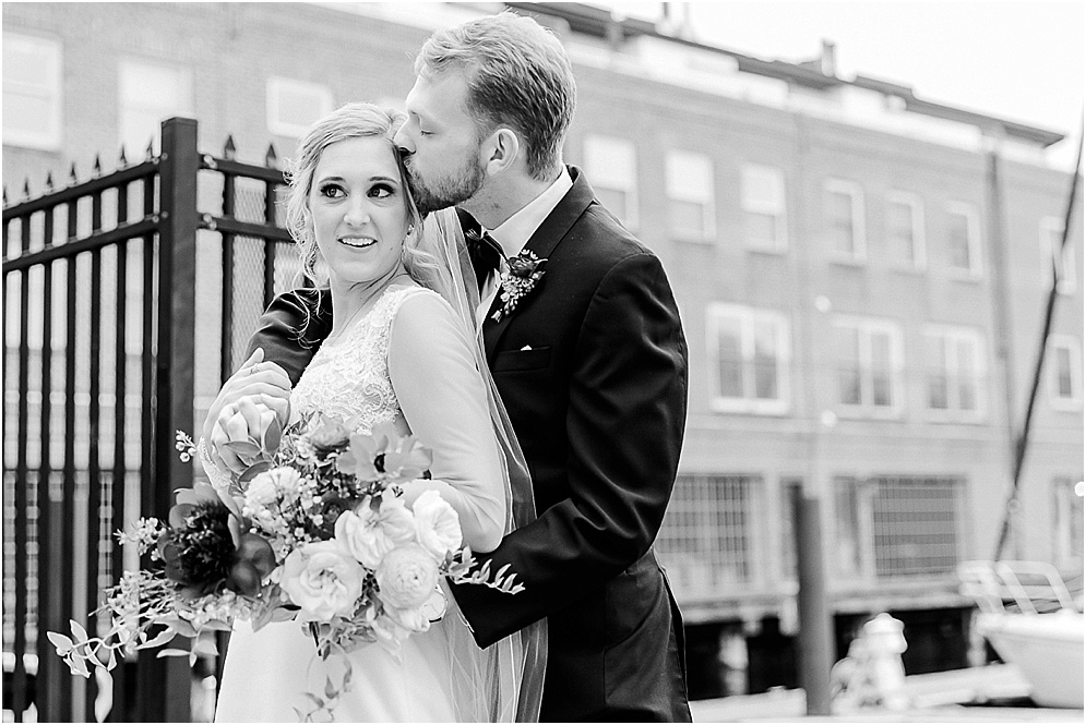 A chic, industrial wedding at the Winslow Room in Baltimore, Maryland.