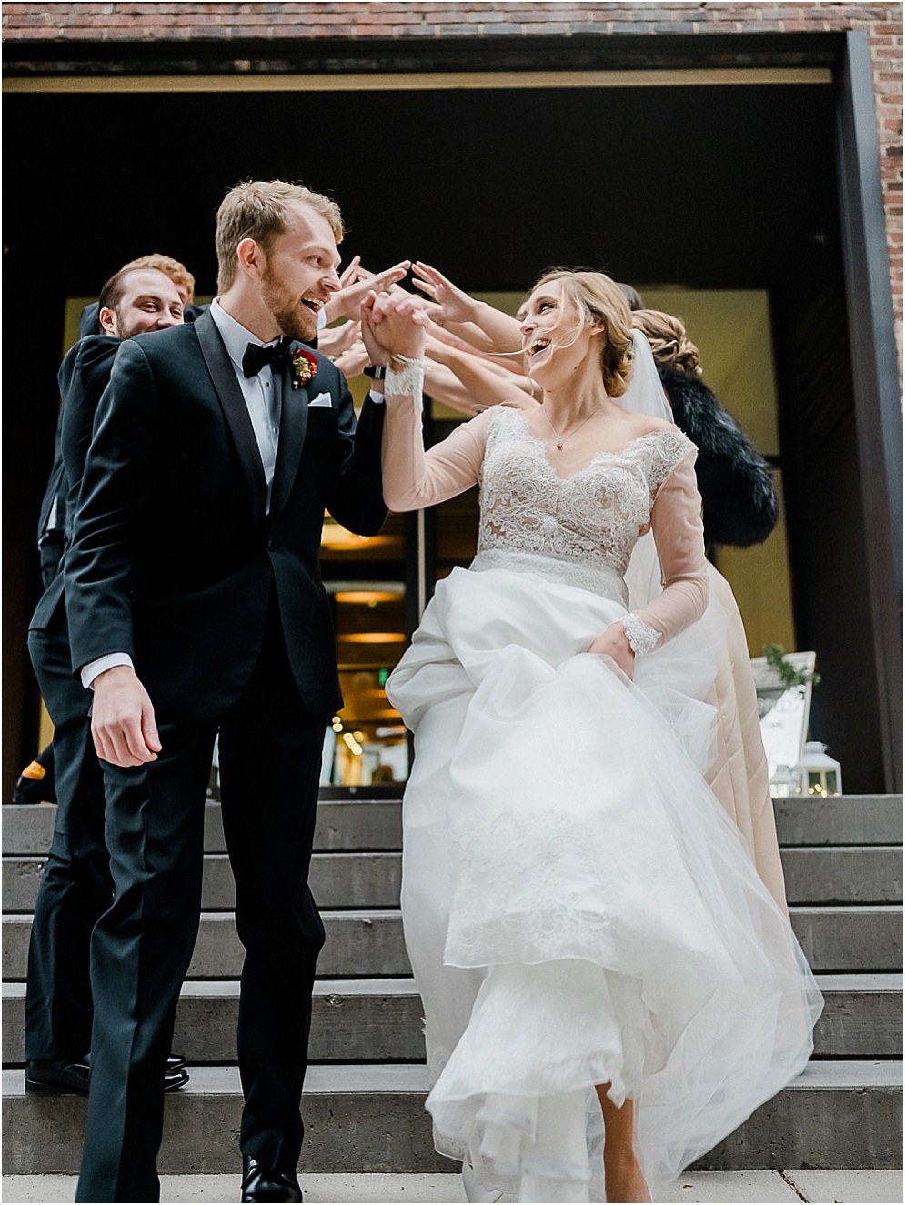 A chic, industrial wedding at the Winslow Room in Baltimore, Maryland.