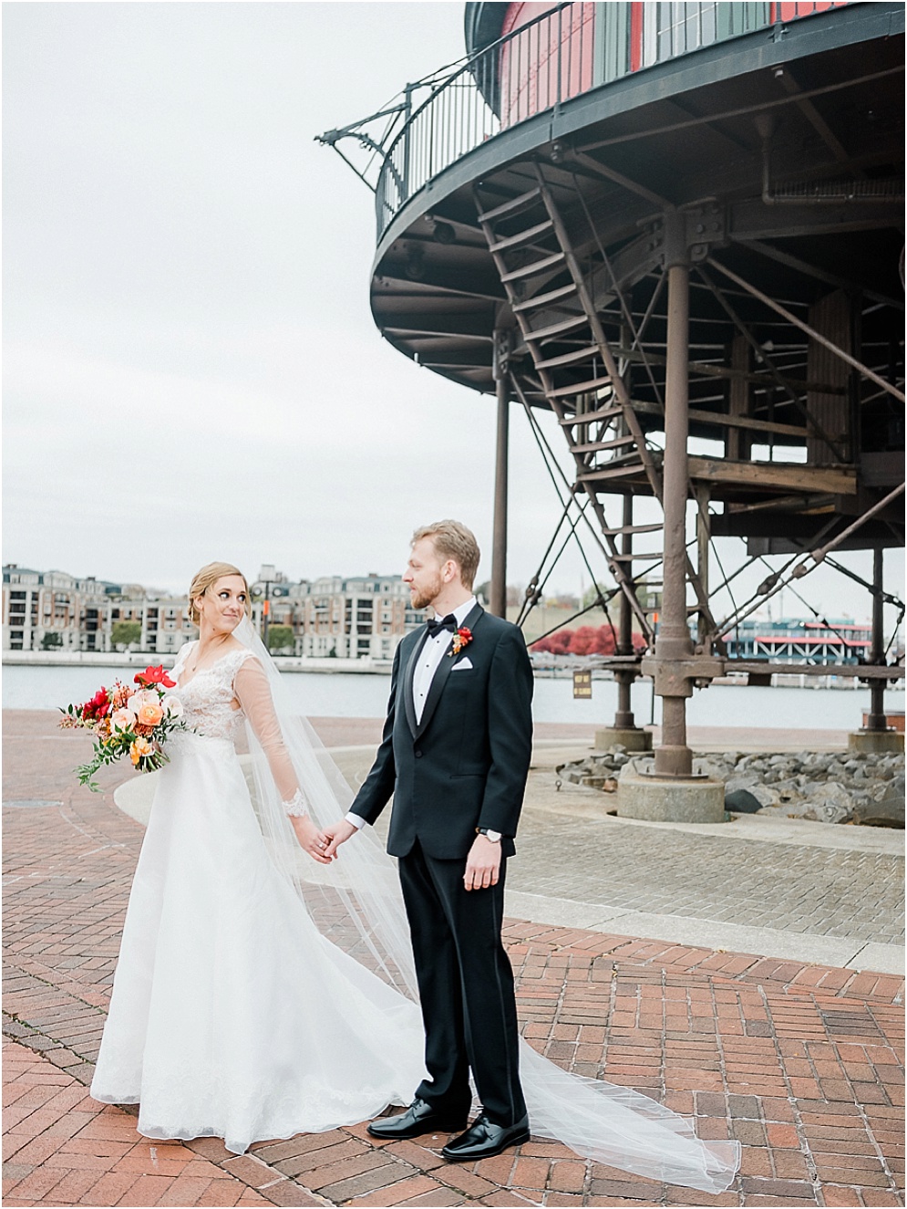 A chic, industrial wedding at the Winslow Room in Baltimore, Maryland.