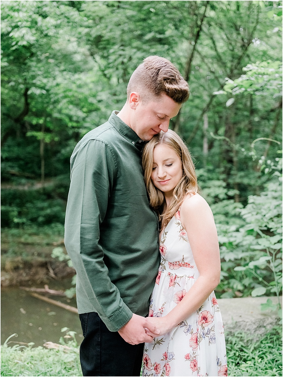 A hidden forest engagment session at Shenk's Ferry Wildflower Preserve in Lancaster, Pennsylvania. 