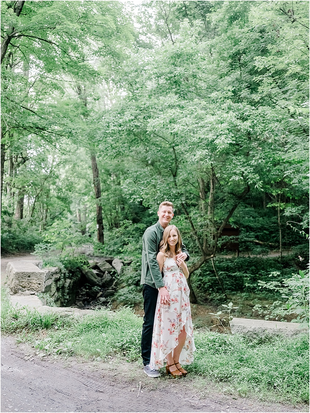 A hidden forest engagment session at Shenk's Ferry Wildflower Preserve in Lancaster, Pennsylvania.