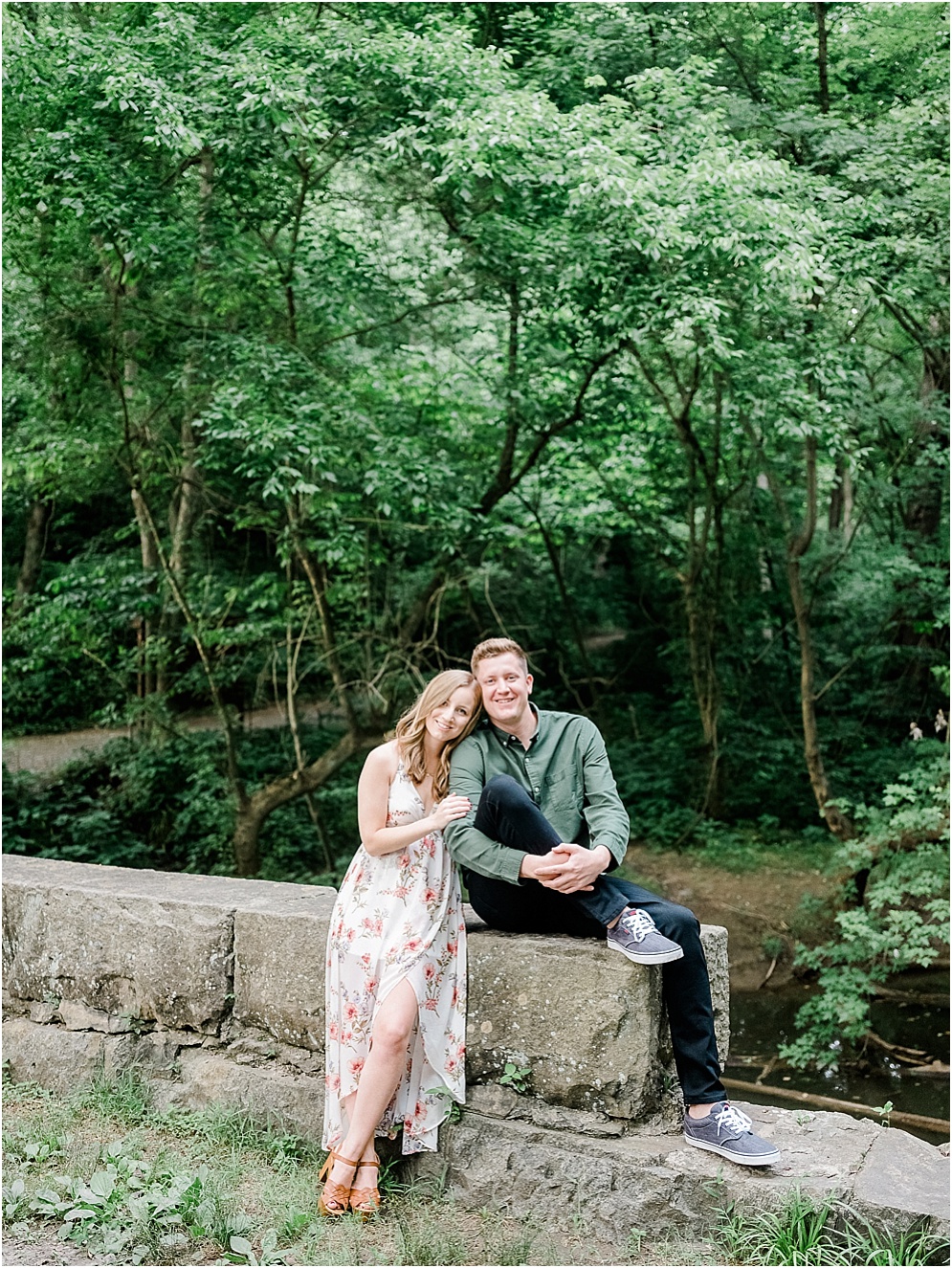 A hidden forest engagment session at Shenk's Ferry Wildflower Preserve in Lancaster, Pennsylvania. 