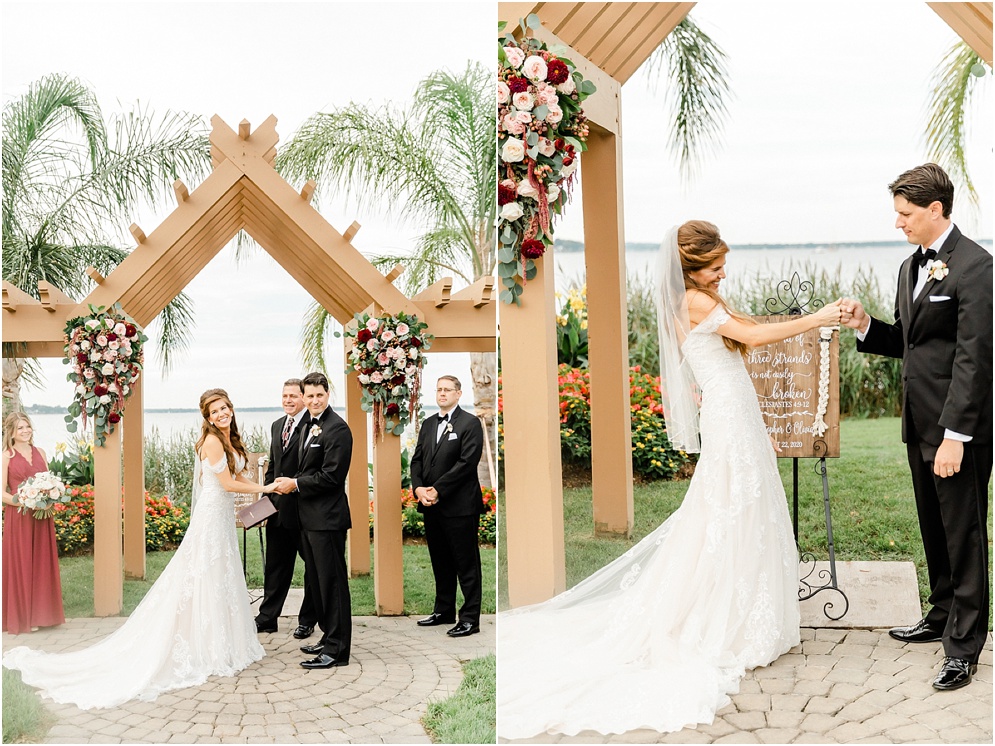 An elegant wedding at Herrington on the Bay, which is an Annapolis waterfront wedding venue. This wedding used reds & blushes to add romance.