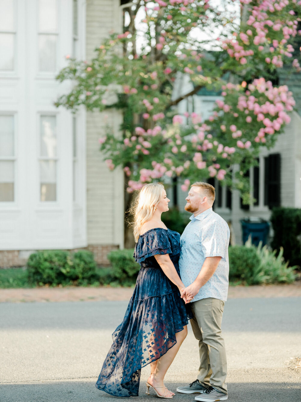A stunning golden hour engagement session in Downtown St. Michael's in Easton, Maryland.