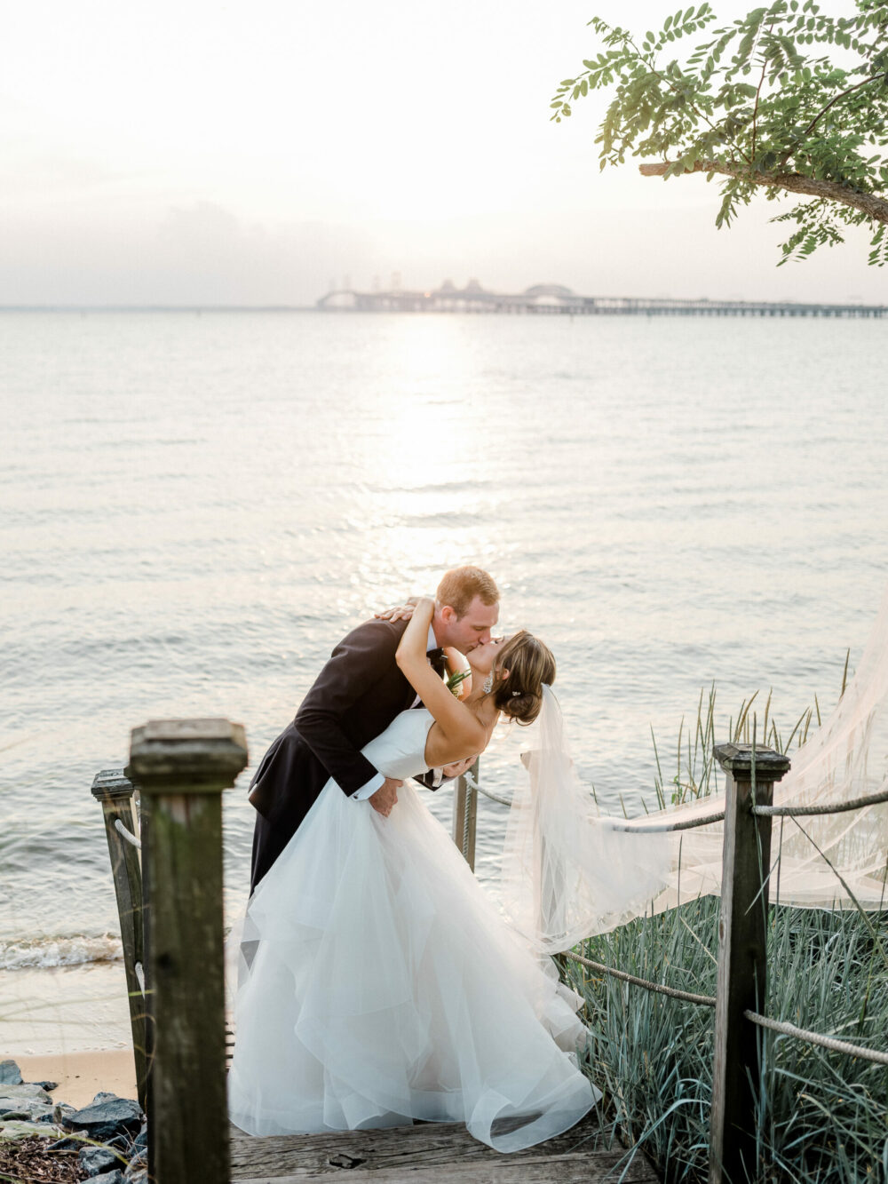 A luxurious, trendy, periwinkle wedding at the Tavern Ballroom at the Chesapeake Bay Beach Club.