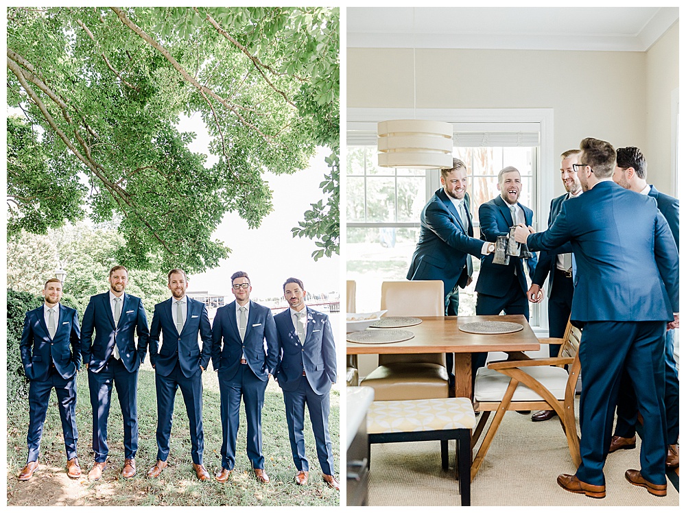 A navy and periwinkle nautical wedding at the Chesapeake Bay Foundation in Annapolis, Maryland.
