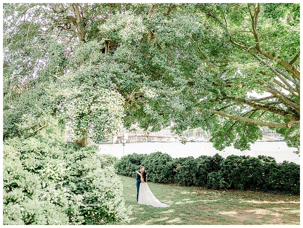 A navy and periwinkle nautical wedding at the Chesapeake Bay Foundation in Annapolis, Maryland.