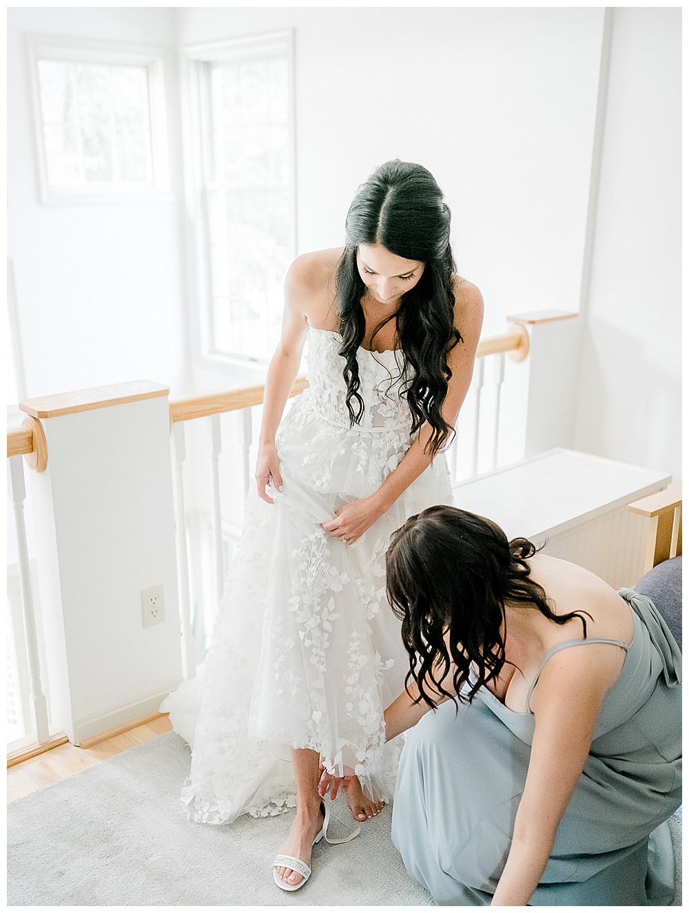 A navy and periwinkle nautical wedding at the Chesapeake Bay Foundation in Annapolis, Maryland.