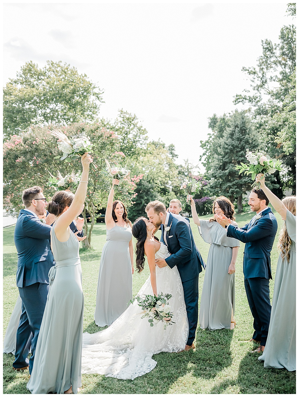 A navy and periwinkle nautical wedding at the Chesapeake Bay Foundation in Annapolis, Maryland.