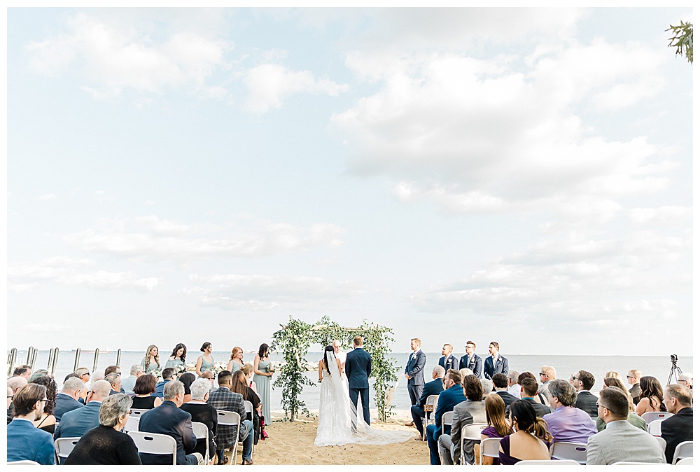 A navy and periwinkle nautical wedding at the Chesapeake Bay Foundation in Annapolis, Maryland.