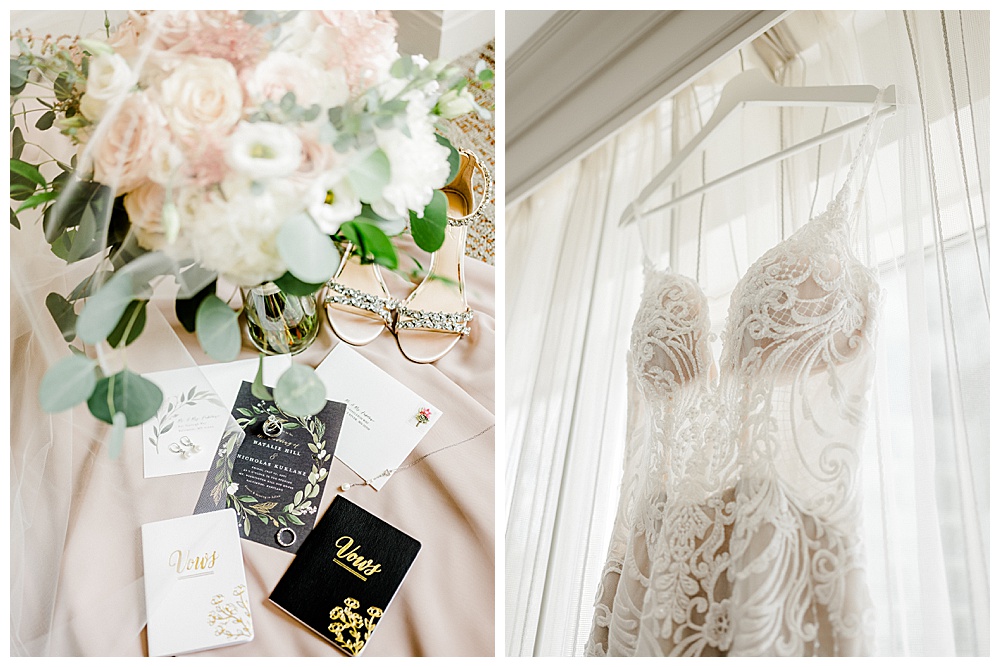 A glamorous, modern, gold wedding at Mt. Washington Dye House.