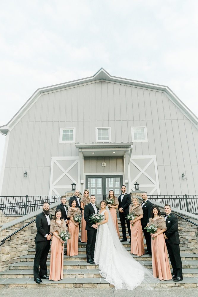 A flash, fun, winter wedding at Rosewood Farms in Elkton, Maryland.
