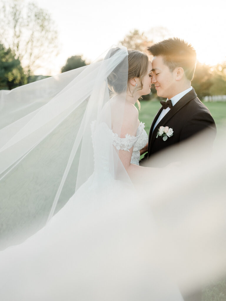 Golden hour with a veil coming at the camera in Annapolis, Maryland.