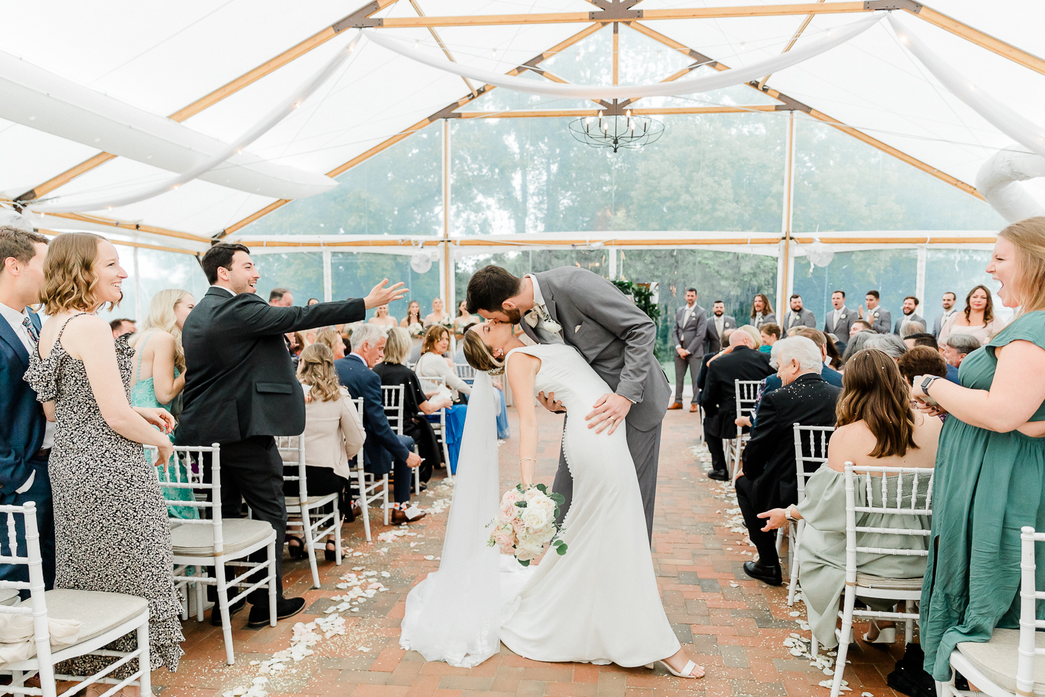 A feminine, romantic, rosey wedding on the Eastern Shore of Maryland.